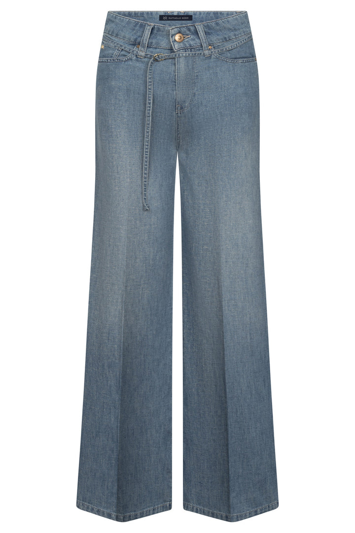 Raffaello Rossi Sventy Belt jeans – Blauw-62% katoen, 32% viscose, 4% polyester, 2% polyamide-DAMES BROEKEN-Blauw