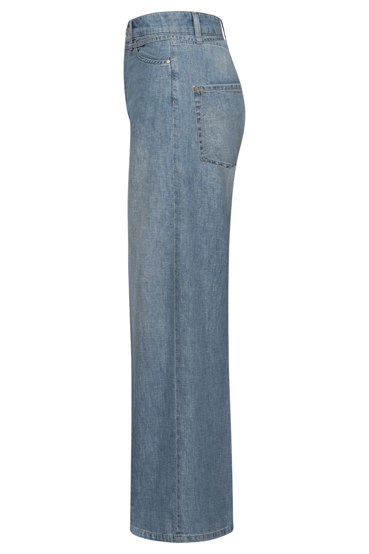 Raffaello Rossi Sventy Belt jeans – Blauw-62% katoen, 32% viscose, 4% polyester, 2% polyamide-DAMES BROEKEN-Blauw