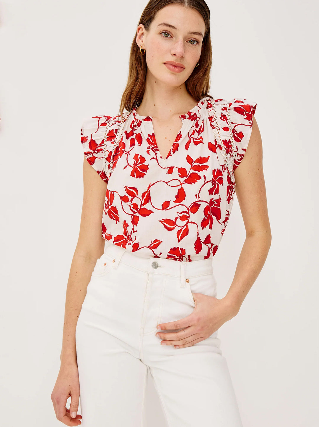 Rails Allea Top – Rood-100% katoen-DAMES TOPS & BLOUSES-Rood