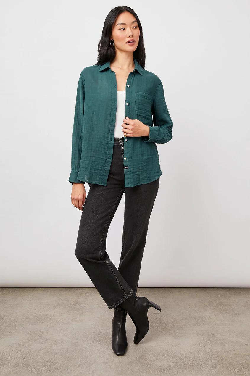 Rails blouse ELLIS Aspen Grove-100% katoen-DAMES TOPS & BLOUSES-Groen