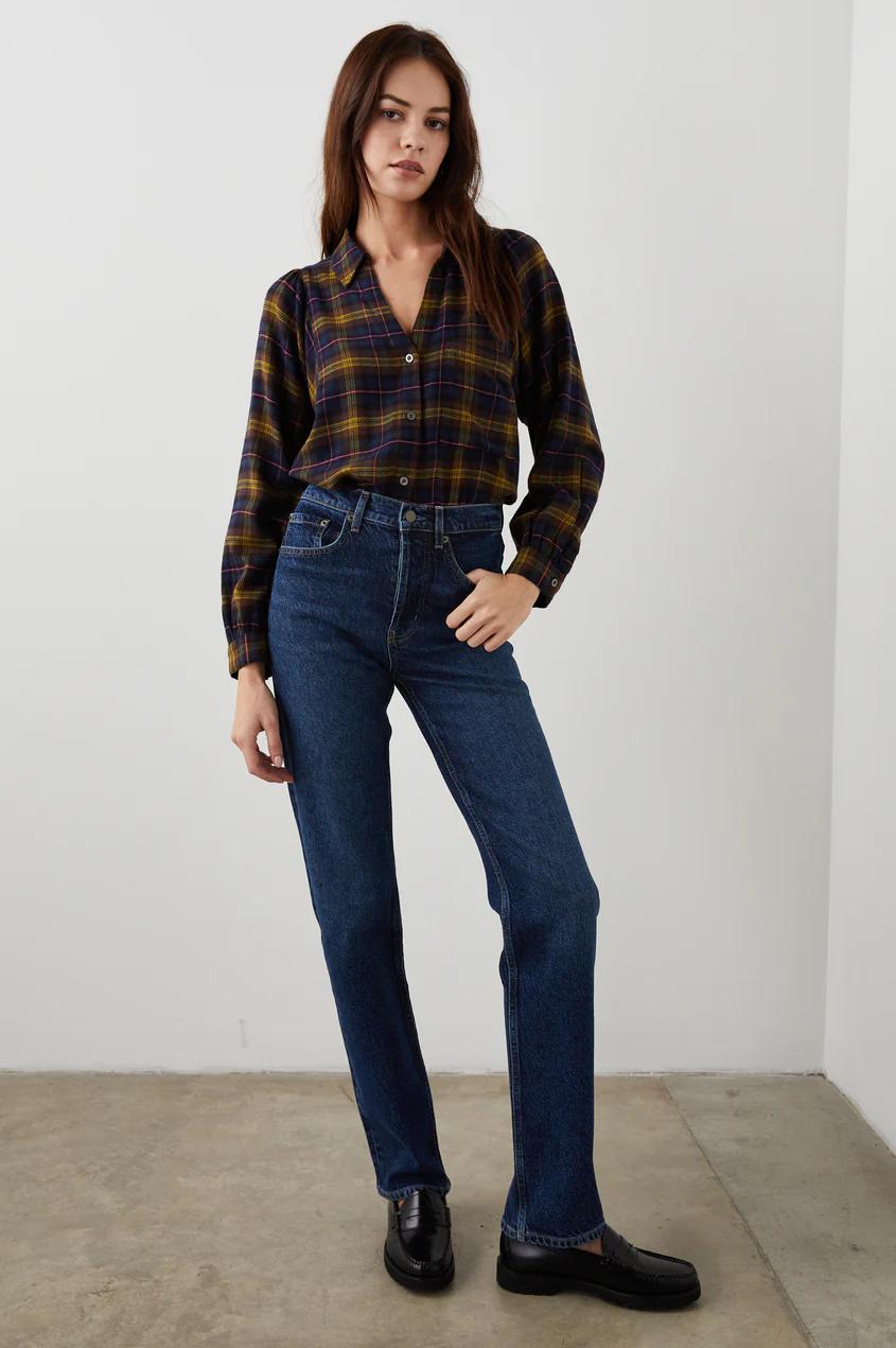 Rails blouse LAUREN-60% viscose, 40% katoen-DAMES TOPS & BLOUSES-Blauw