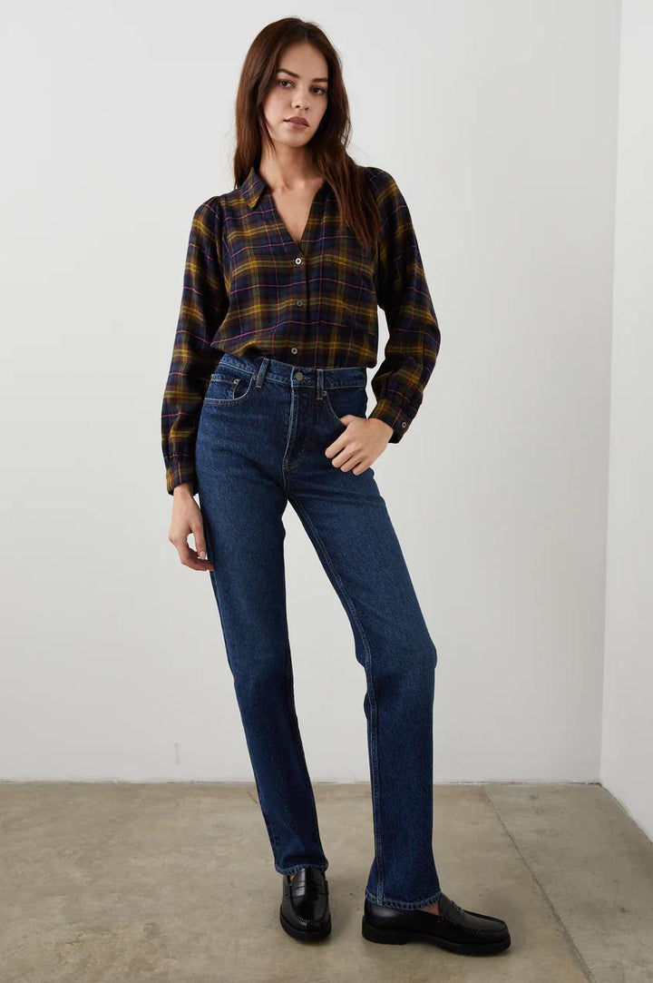 Rails blouse LAUREN-60% viscose, 40% katoen-DAMES TOPS & BLOUSES-Blauw