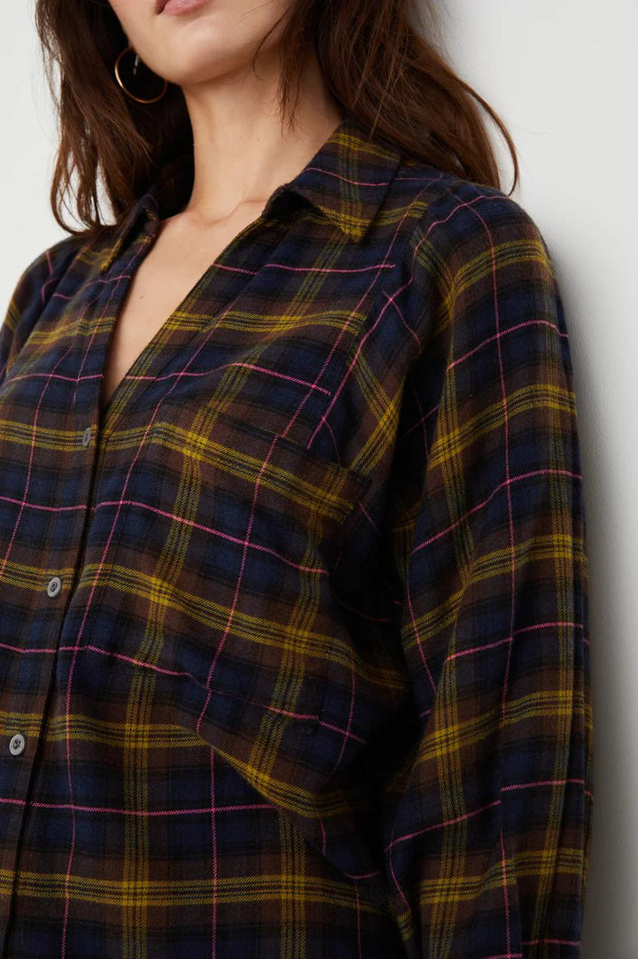 Rails blouse LAUREN-60% viscose, 40% katoen-DAMES TOPS & BLOUSES-Blauw