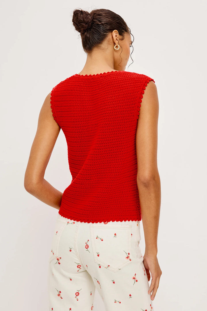 Rails Calypso Mouwloze Trui – Rood-100% katoen-DAMES TRUIEN & VESTEN-Rood