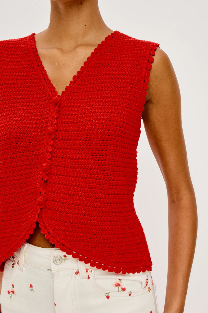 Rails Calypso Mouwloze Trui – Rood-100% katoen-DAMES TRUIEN & VESTEN-Rood