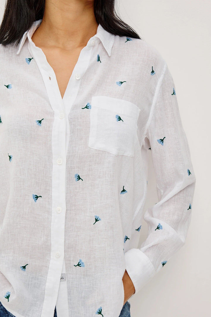 Rails Charli Blouse – Wit-55% linnen, 43% rayon, 2% katoen-DAMES TOPS & BLOUSES-Wit