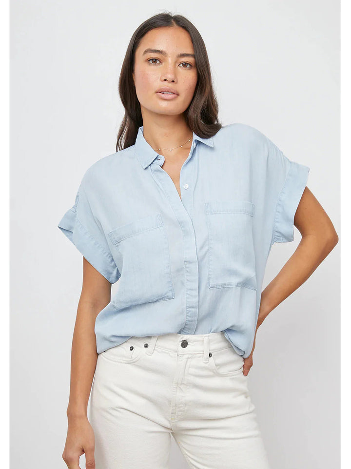 Rails Cito Blouse – Blauw-100% tencel-DAMES TOPS & BLOUSES-Blauw