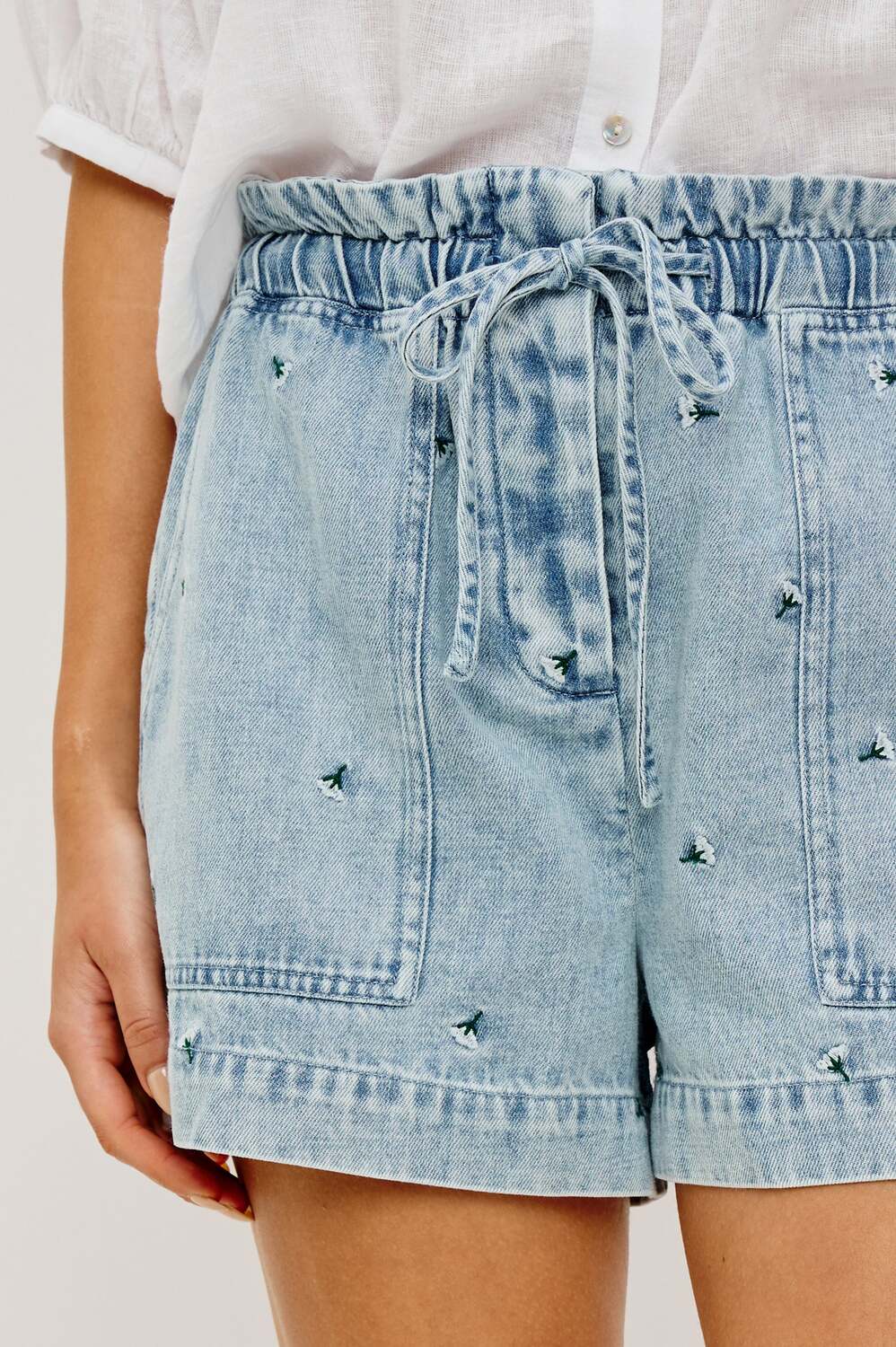 Rails Foster Short – Blauw-55% katoen, 45% lyocell-DAMES BROEKEN-Blauw