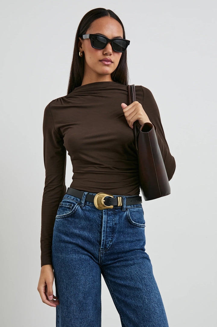 Rails Joelle Top – Espresso-95% modal, 5% spandex-DAMES TOPS & BLOUSES-Bruin