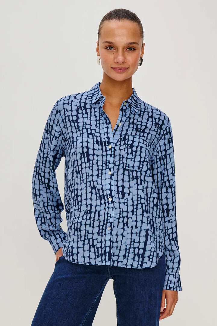 Rails Josephine Blouse – Indigo Shibori-100% viscose-DAMES TOPS & BLOUSES-Blauw