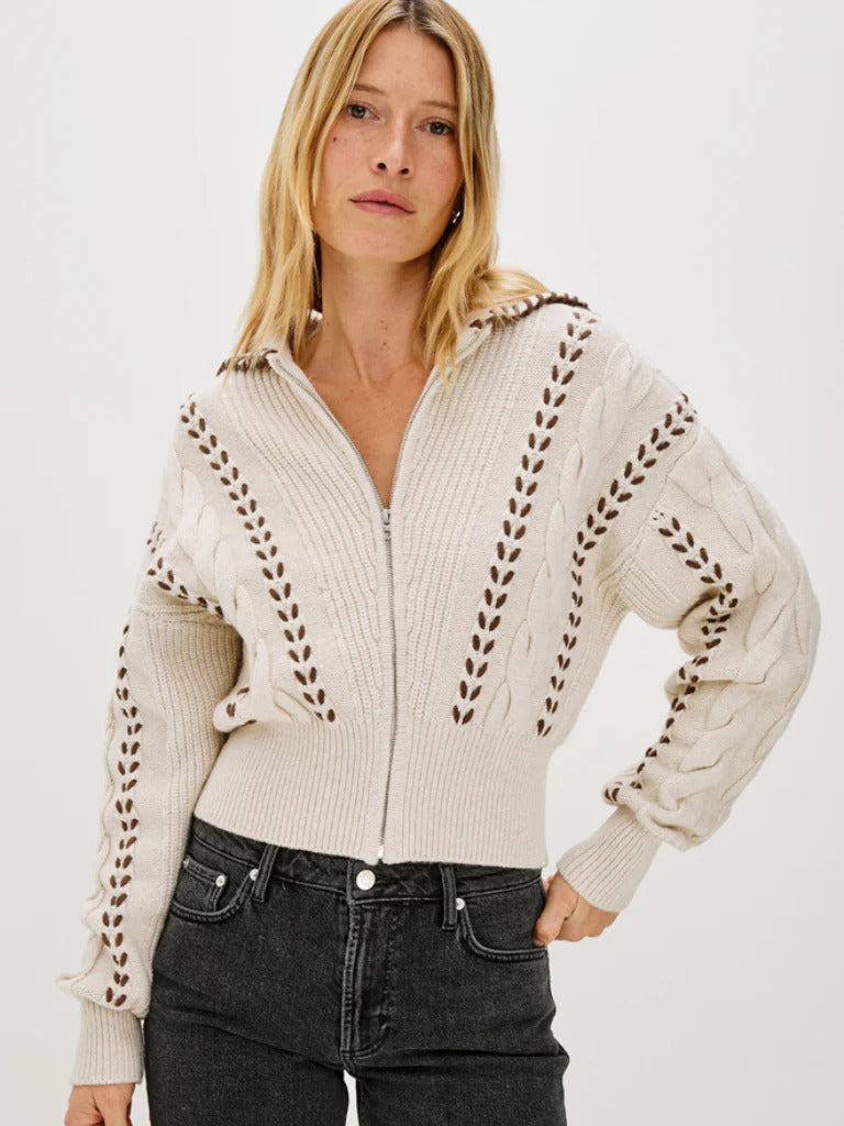 Rails Lune Vest – Oatmeal Whip Stitch-55% katoen, 35% polyamide, 7% wol, 3% polyacryl-DAMES TRUIEN & VESTEN-Beige