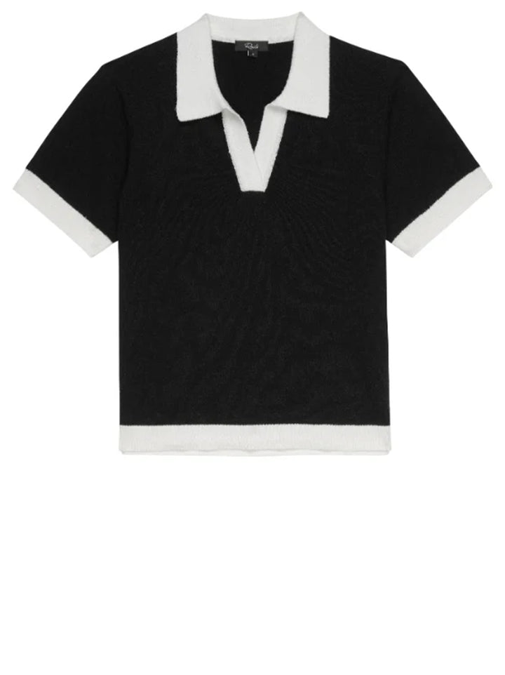 Rails polo ARYA-50% Katoen | 50% Gerecycled polyester.-DAMES TOPS & BLOUSES-Zwart