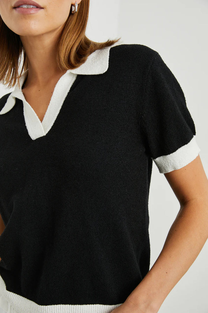 Rails polo ARYA-50% Katoen | 50% Gerecycled polyester.-DAMES TOPS & BLOUSES-Zwart