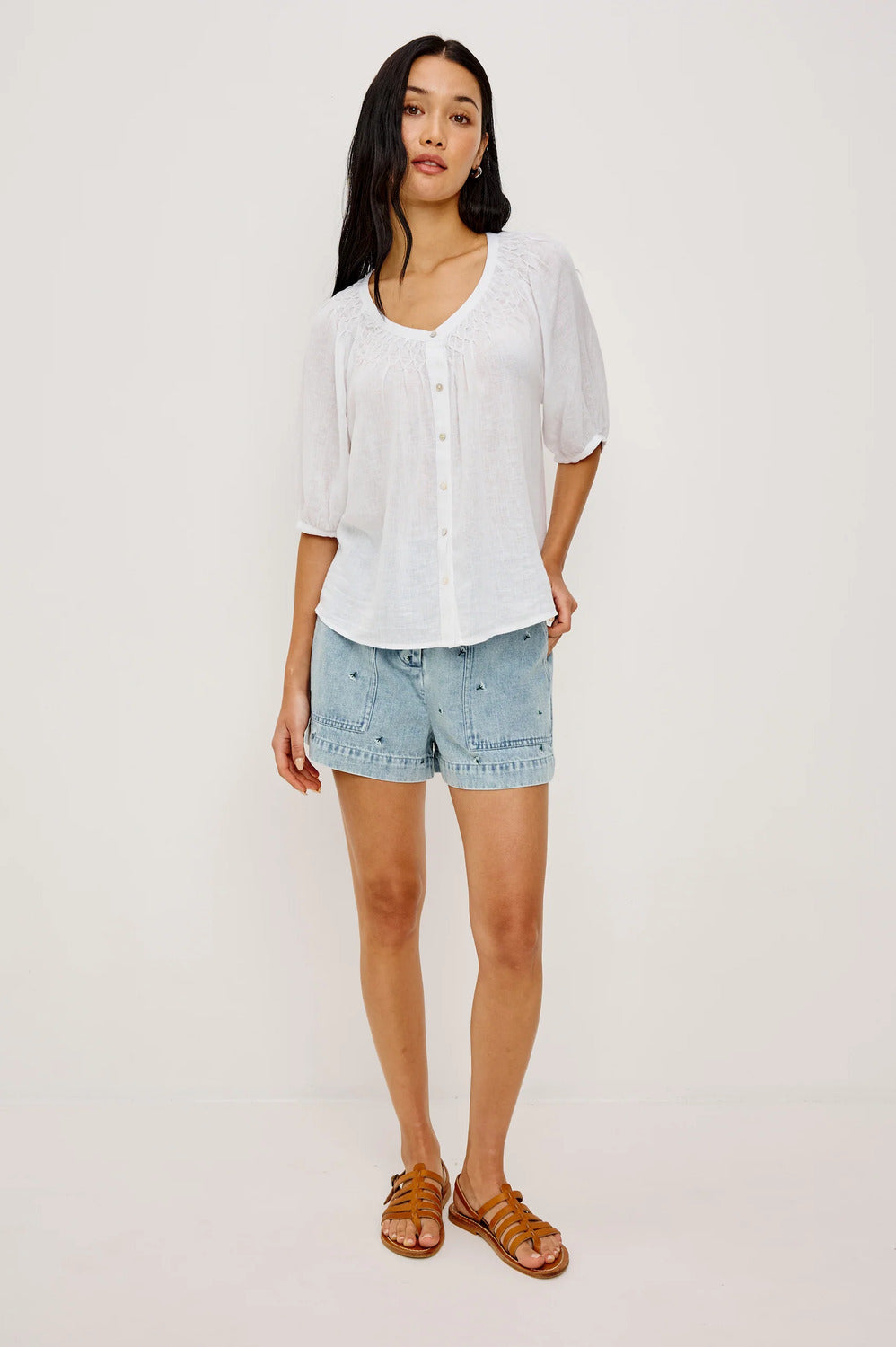 Rails Rix Blouse – Wit-55% linnen, 45% ecovero-DAMES TOPS & BLOUSES-Wit