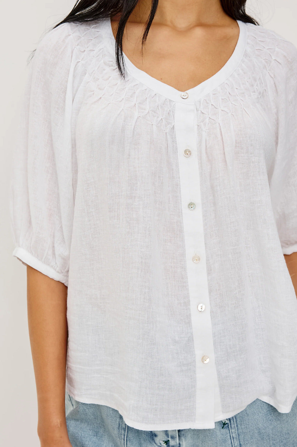 Rails Rix Blouse – Wit-55% linnen, 45% ecovero-DAMES TOPS & BLOUSES-Wit
