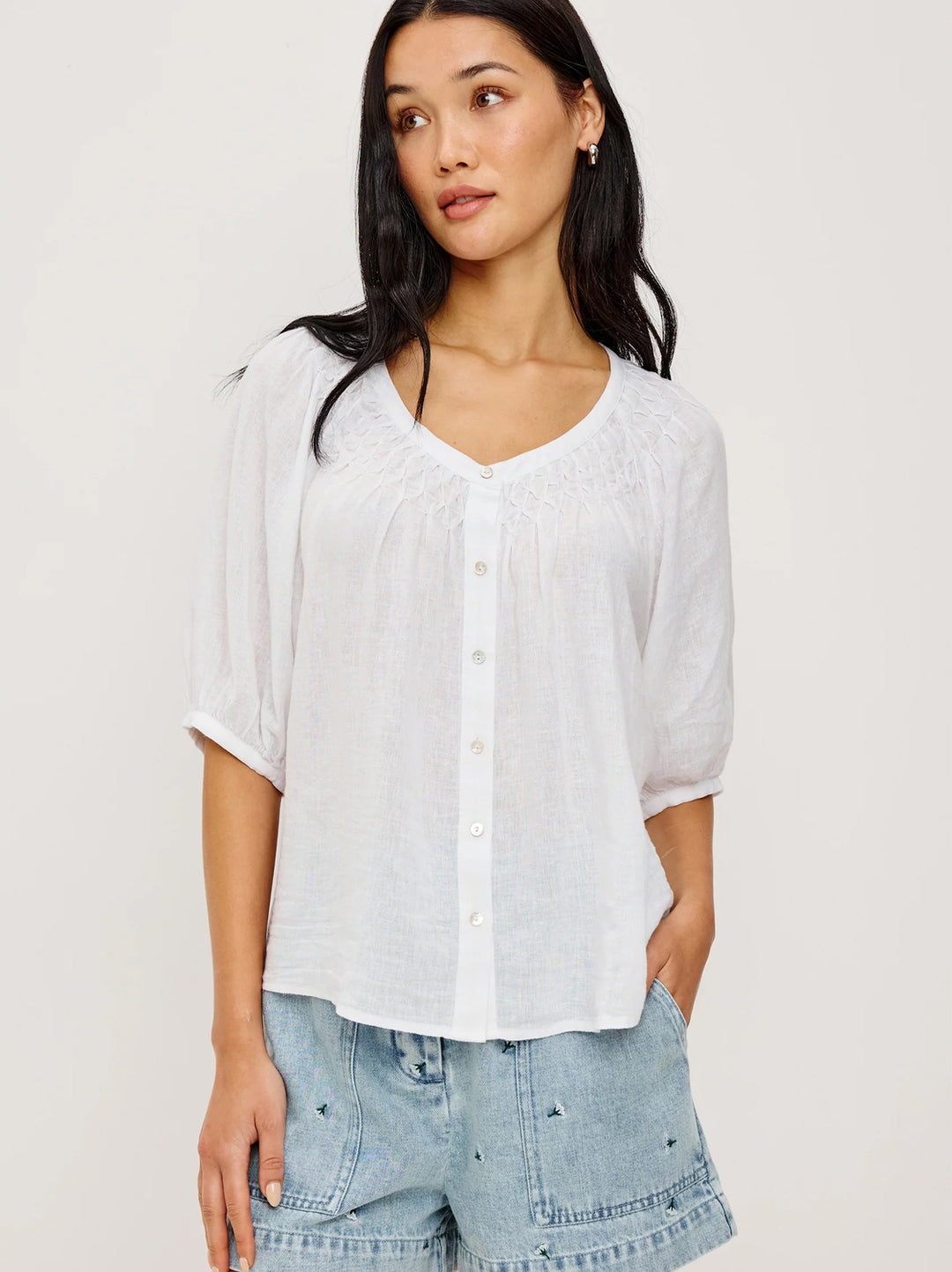 Rails Rix Blouse – Wit-55% linnen, 45% ecovero-DAMES TOPS & BLOUSES-Wit