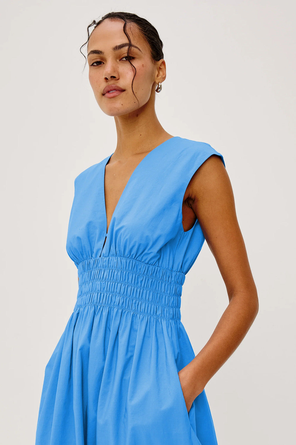 Rails Roxanne midi jurk – Blauw-100% katoen-DAMES JURKEN-Blauw
