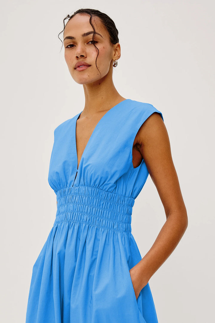 Rails Roxanne midi jurk – Blauw-100% katoen-DAMES JURKEN-Blauw