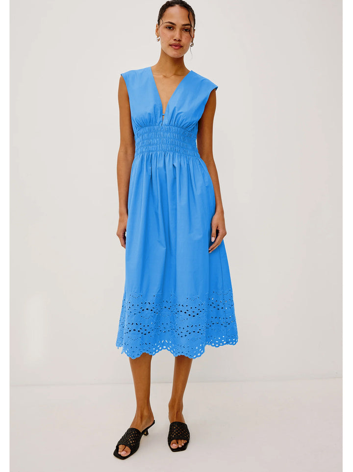 Rails Roxanne midi jurk – Blauw-100% katoen-DAMES JURKEN-Blauw