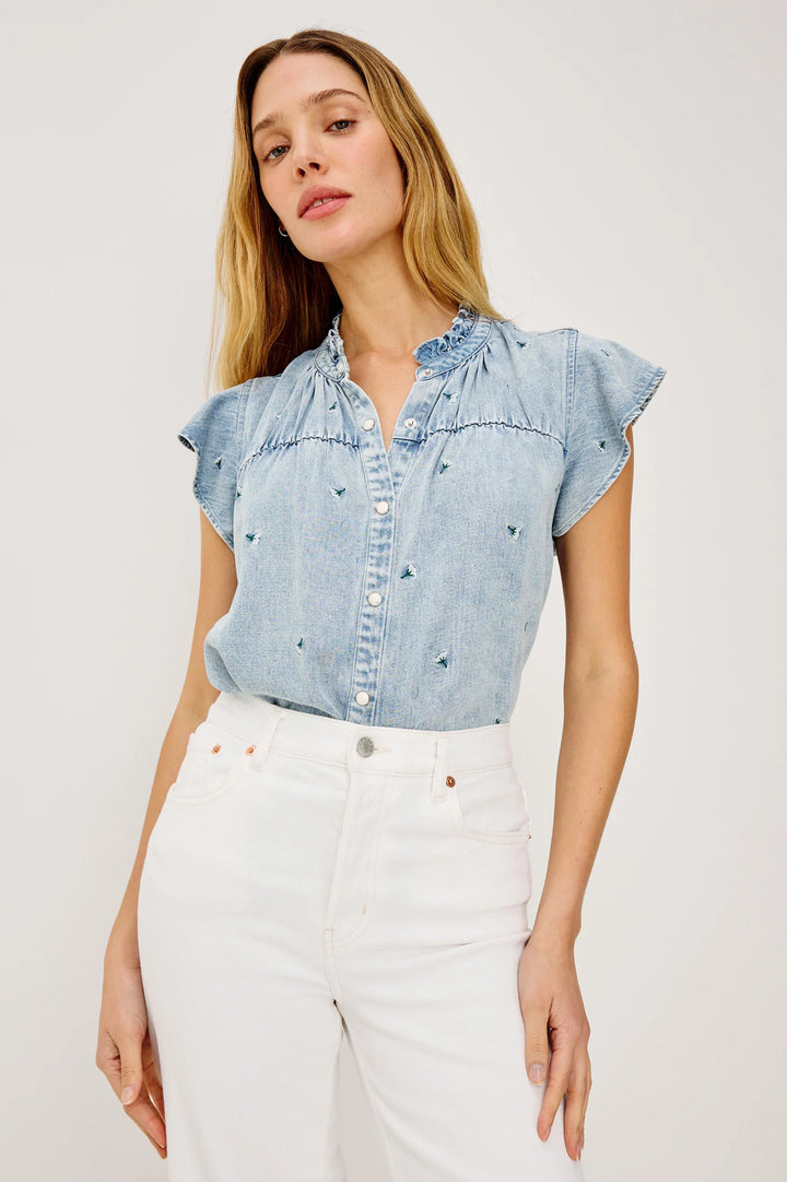 Rails Ruthie Blouse – Blauw-75% lyocell, 25% rayon-DAMES TOPS & BLOUSES-Blauw
