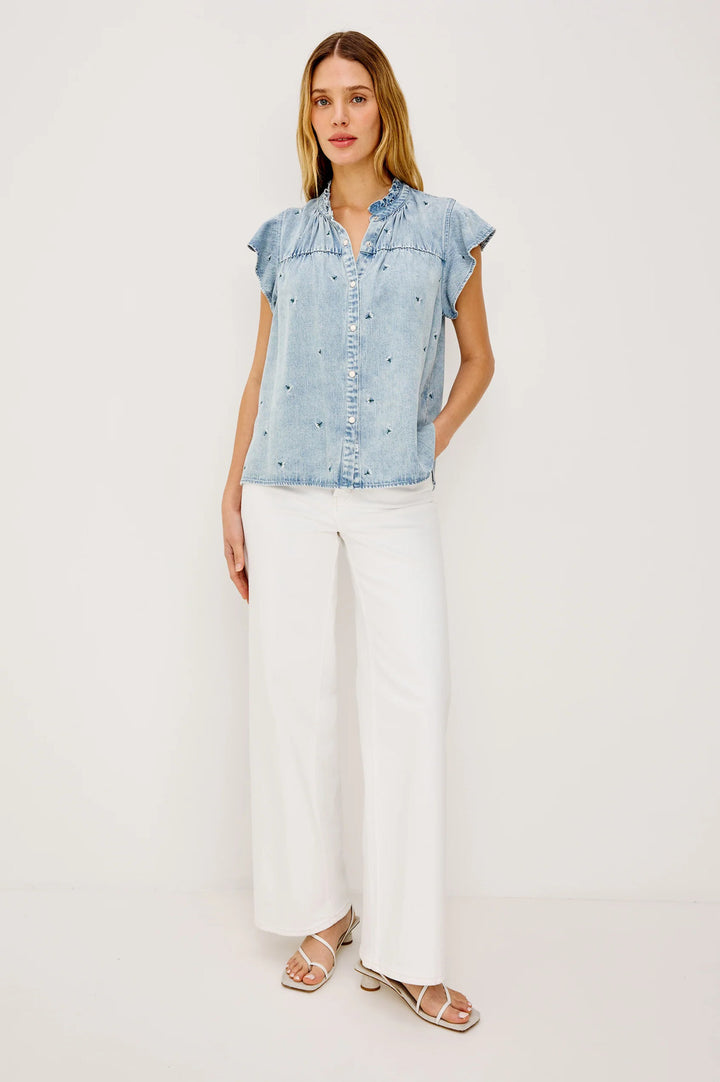 Rails Ruthie Blouse – Blauw-75% lyocell, 25% rayon-DAMES TOPS & BLOUSES-Blauw