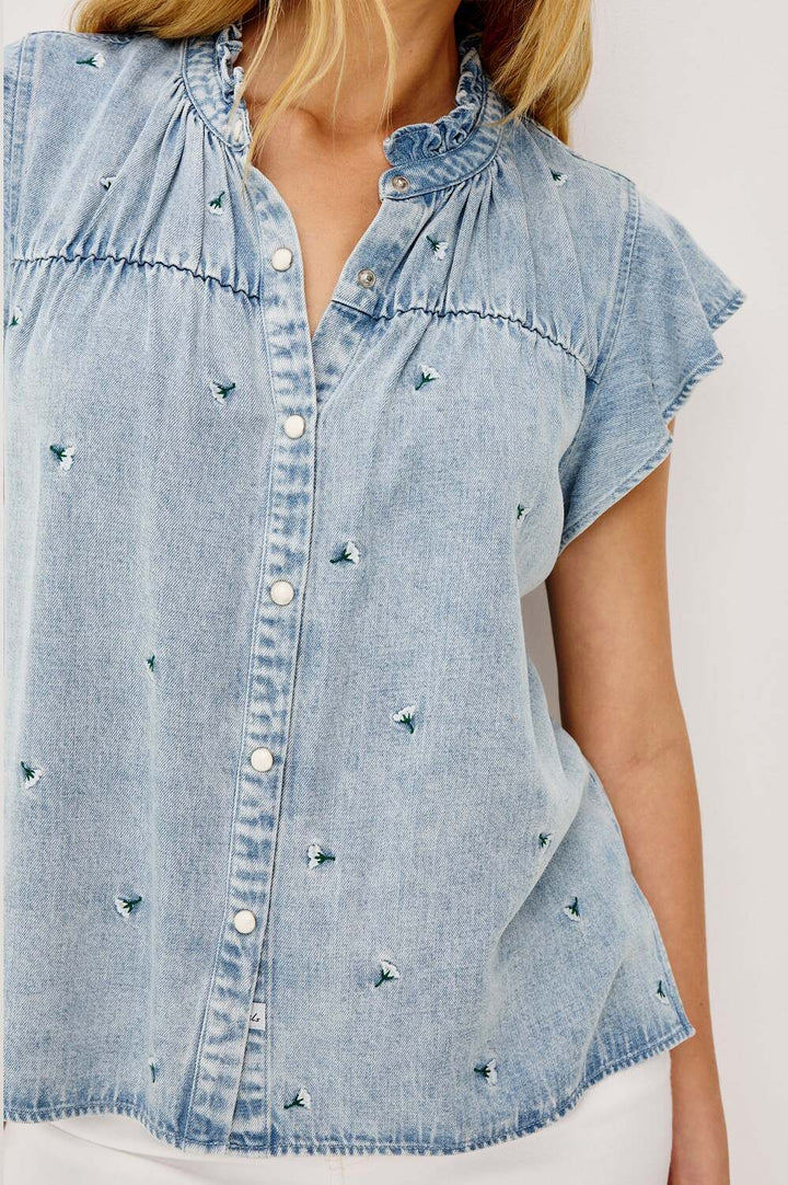 Rails Ruthie Blouse – Blauw-75% lyocell, 25% rayon-DAMES TOPS & BLOUSES-Blauw