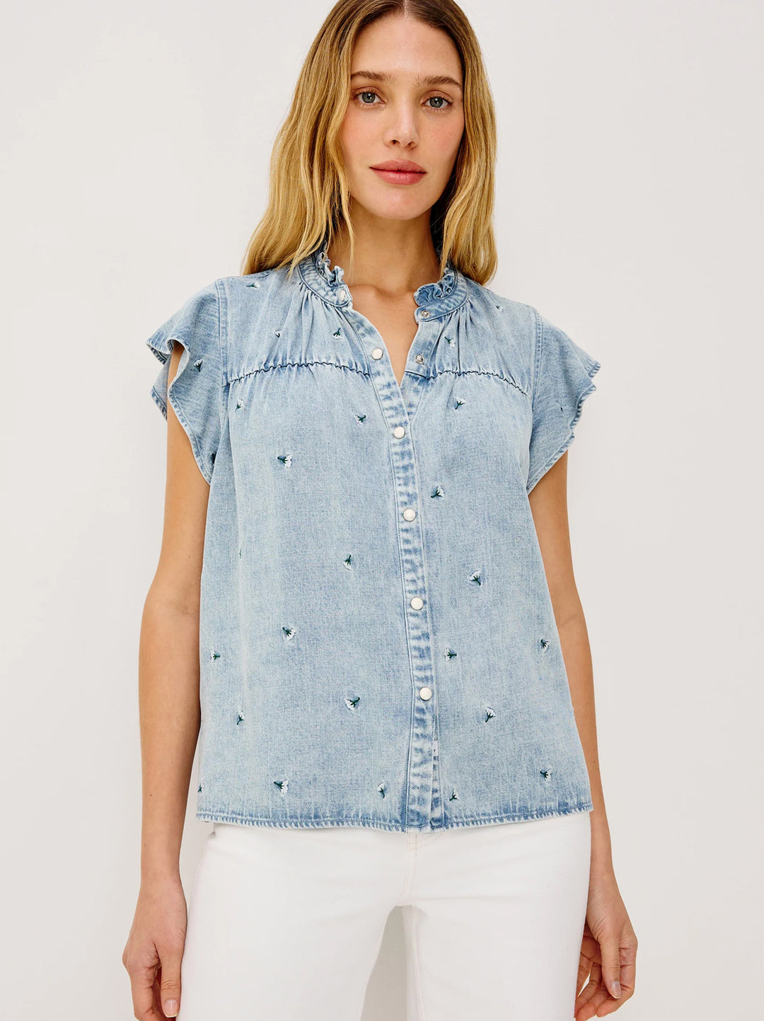 Rails Ruthie Blouse – Blauw-75% lyocell, 25% rayon-DAMES TOPS & BLOUSES-Blauw