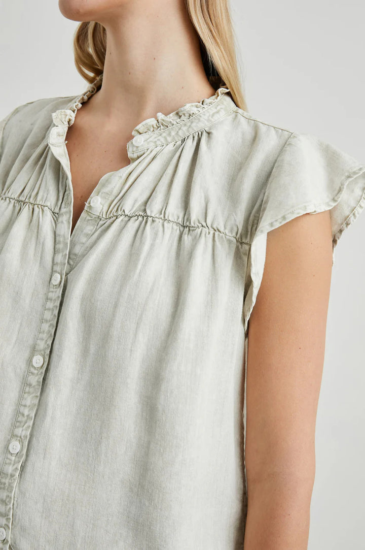 Rails Ruthie Top – Zachtgrijs-70% tencel, 15% linnen, 15% ramie-DAMES TOPS & BLOUSES-Groen