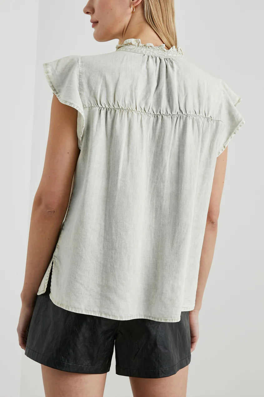 Rails Ruthie Top – Zachtgrijs-70% tencel, 15% linnen, 15% ramie-DAMES TOPS & BLOUSES-Groen