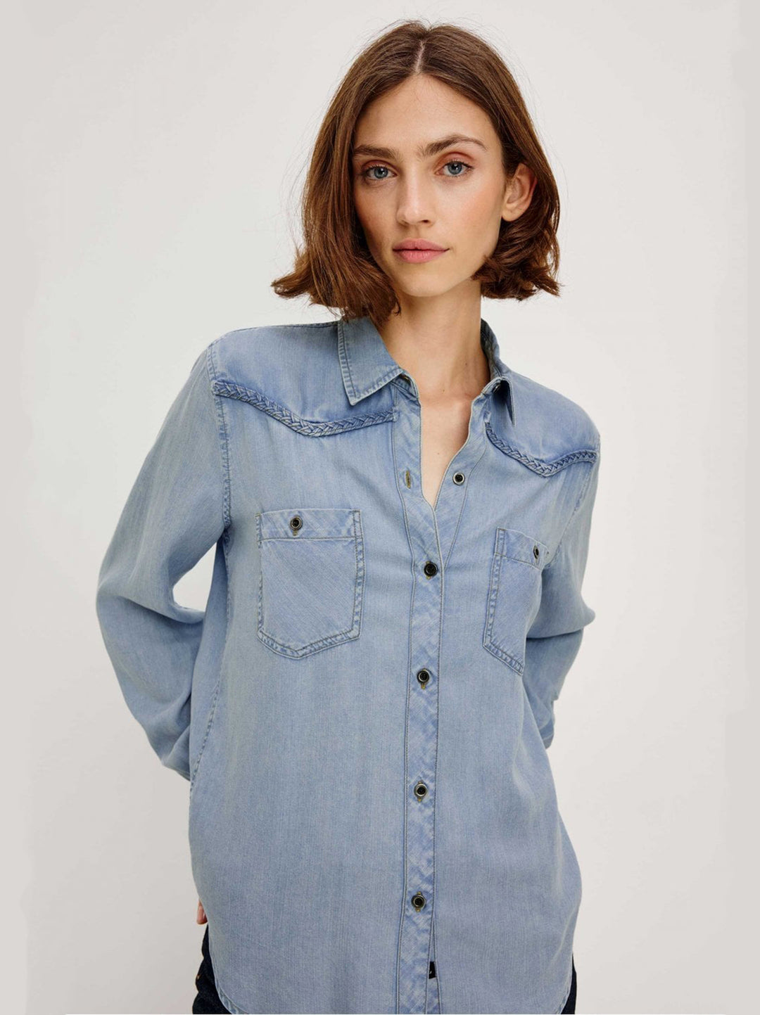 Rails Stasi Blouse Lange Mouw – Blauw-100% lyocell-DAMES TOPS & BLOUSES-Blauw