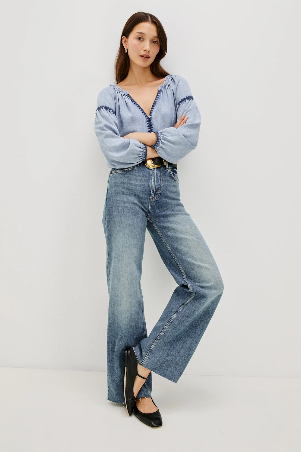 Rails Toshi Blouse – Indigo-100% lyocell-DAMES TOPS & BLOUSES-Blauw