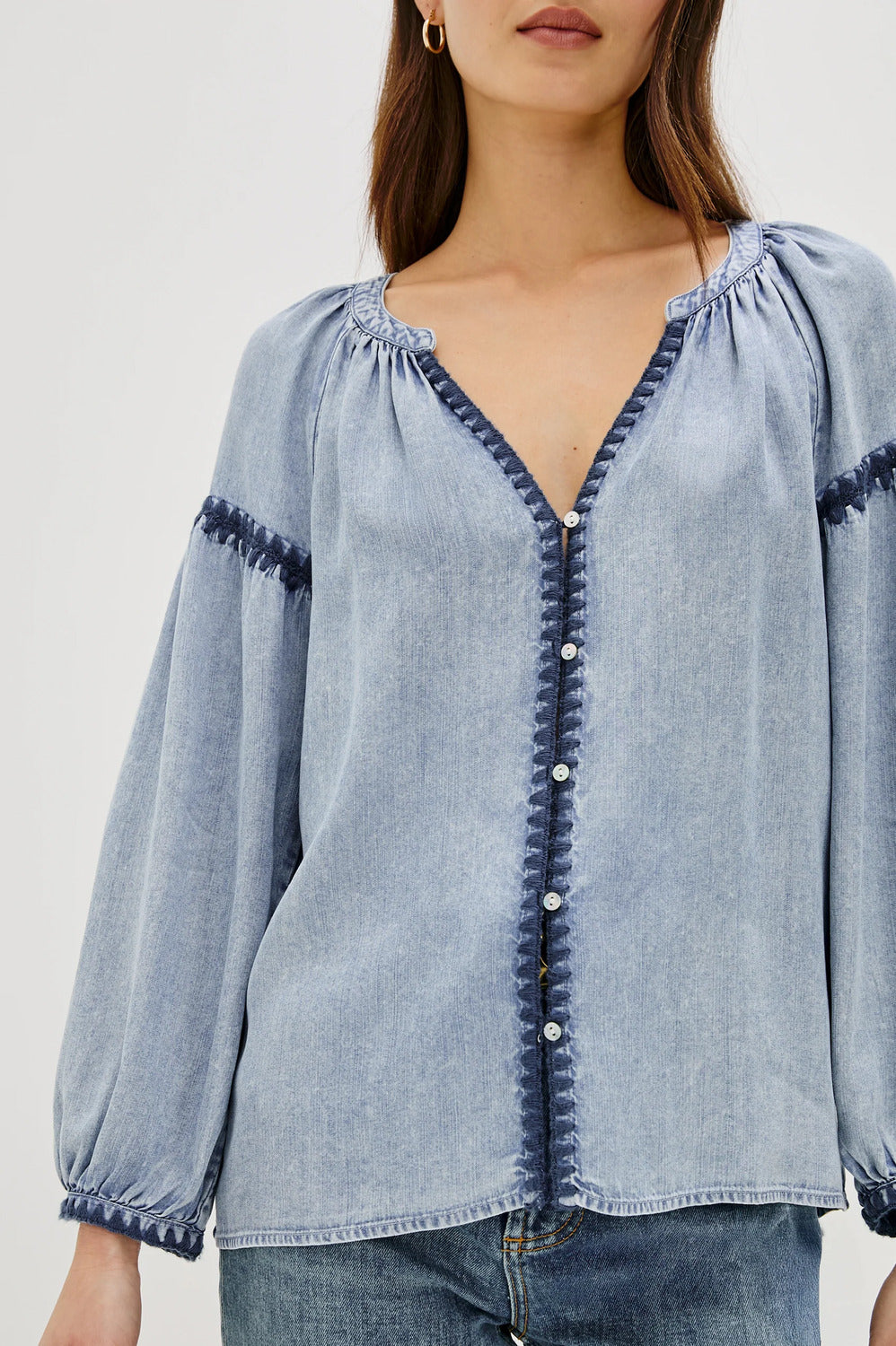 Rails Toshi Blouse – Indigo-100% lyocell-DAMES TOPS & BLOUSES-Blauw