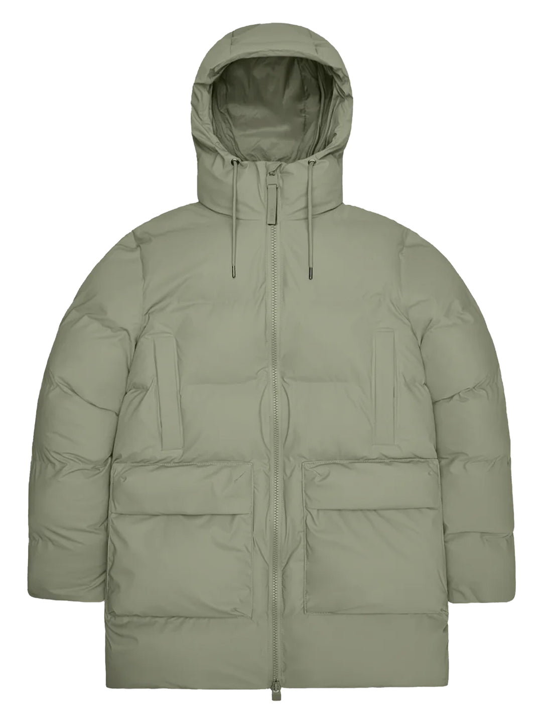 Rains Alta Long Puffer Cargo – Groen-100% polyester-HEREN JASSEN & JACKS-Groen