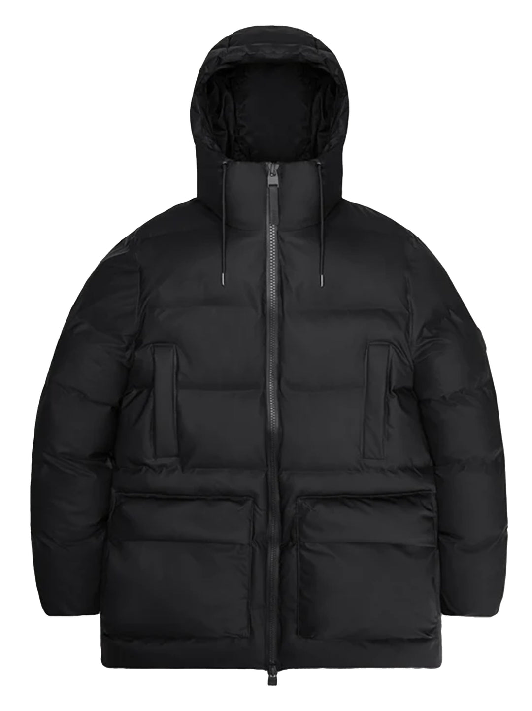 Rains Alta Long Puffer Cargo – Zwart-100% polyester-HEREN JASSEN & JACKS-Zwart