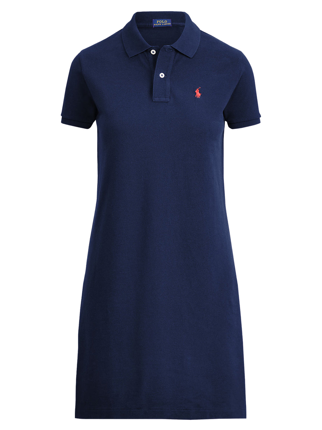 Ralph Lauren Cotton Mesh Polo Dress – Blauw-100% katoen-DAMES JURKEN-Blauw