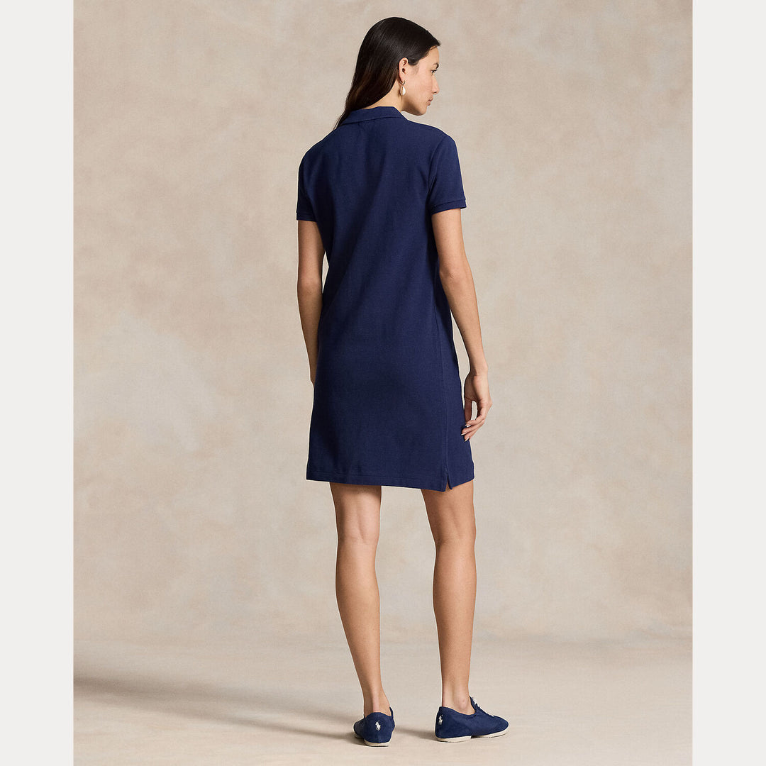 Ralph Lauren Cotton Mesh Polo Dress – Blauw-100% katoen-DAMES JURKEN-Blauw