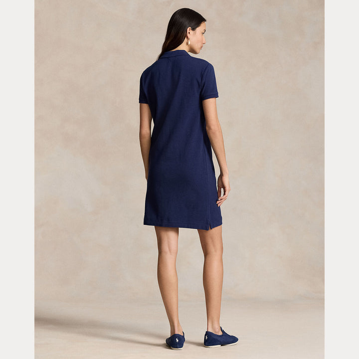 Ralph Lauren Cotton Mesh Polo Dress – Blauw-100% katoen-DAMES JURKEN-Blauw