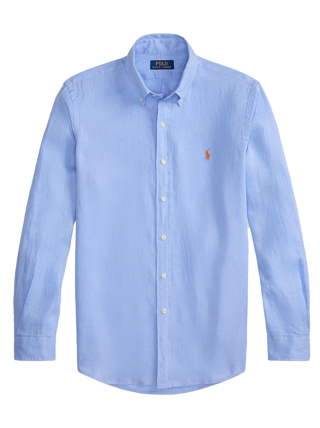 Ralph Lauren Custom Fit Linnen Shirt – Blauw-100% linnen-HEREN SHIRTS-Blauw