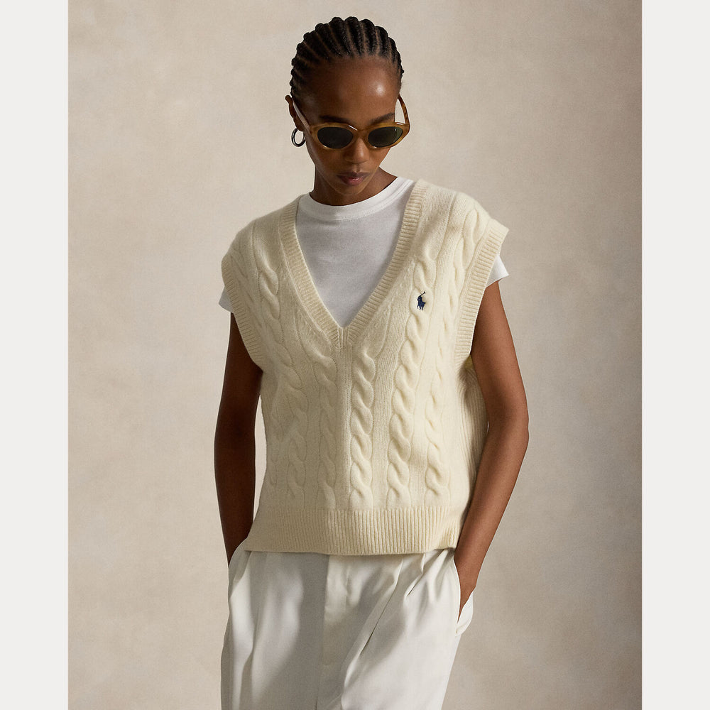 Ralph Lauren Kabelgebreide Mouwloze Trui – Room-90% wol, 10% kasjmier-DAMES TRUIEN & VESTEN-Room