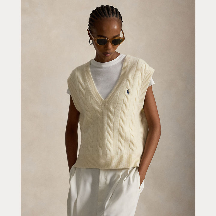 Ralph Lauren Kabelgebreide Mouwloze Trui – Room-90% wol, 10% kasjmier-DAMES TRUIEN & VESTEN-Room