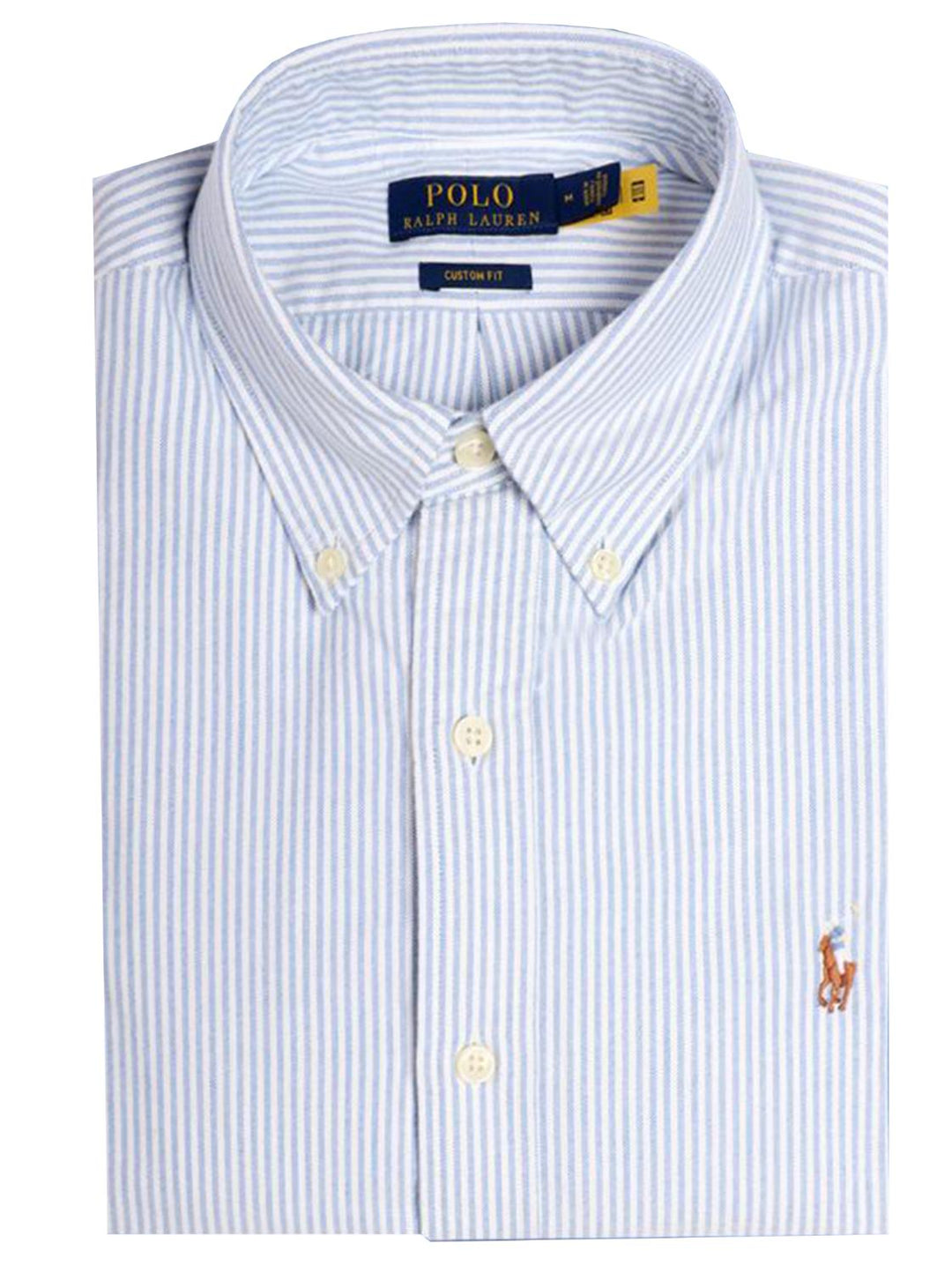 Ralph Lauren Oxford custom fit-100% katoen-HEREN SHIRTS-Blauw