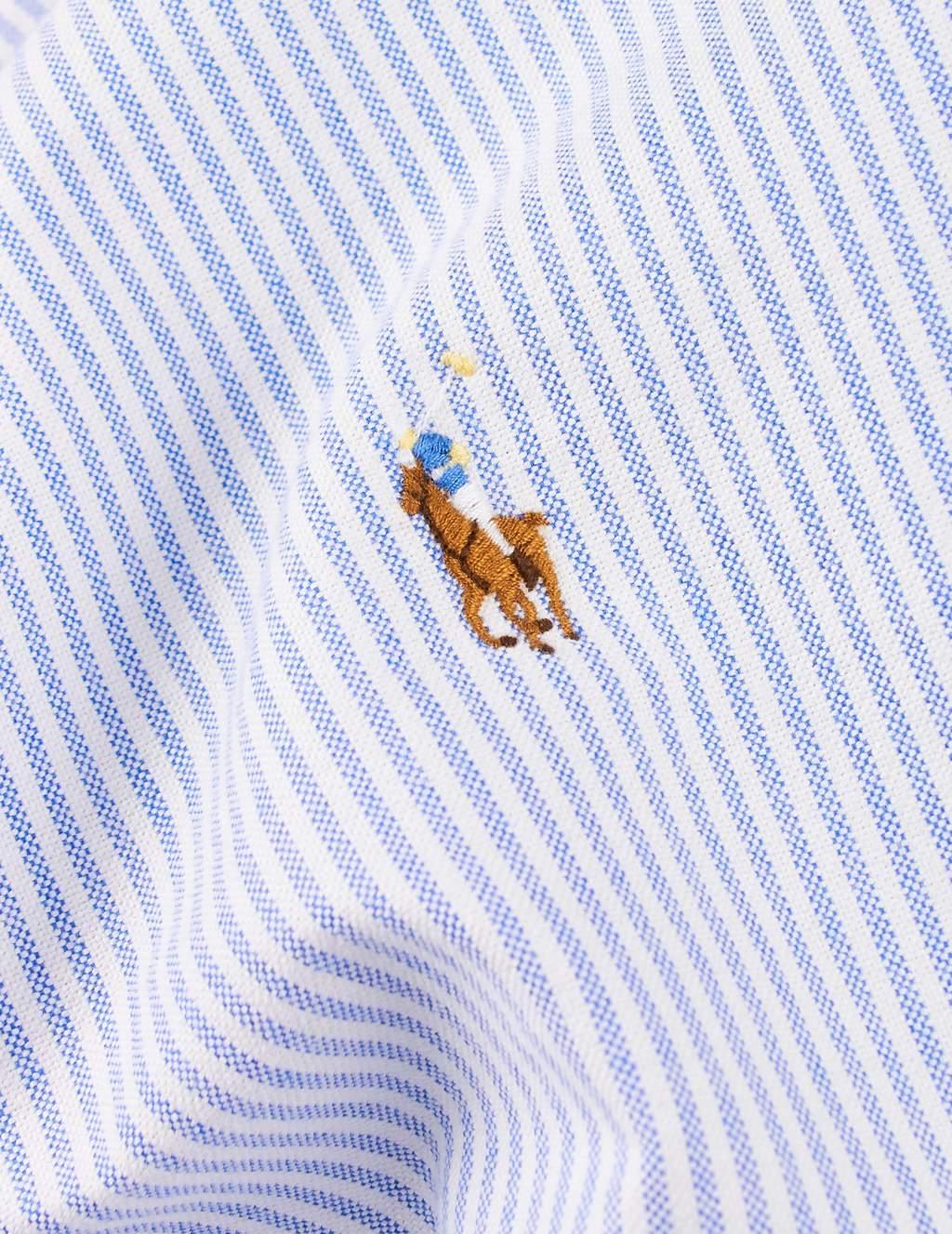 Ralph Lauren Oxford Slim Fit-100% katoen-HEREN SHIRTS-Blauw