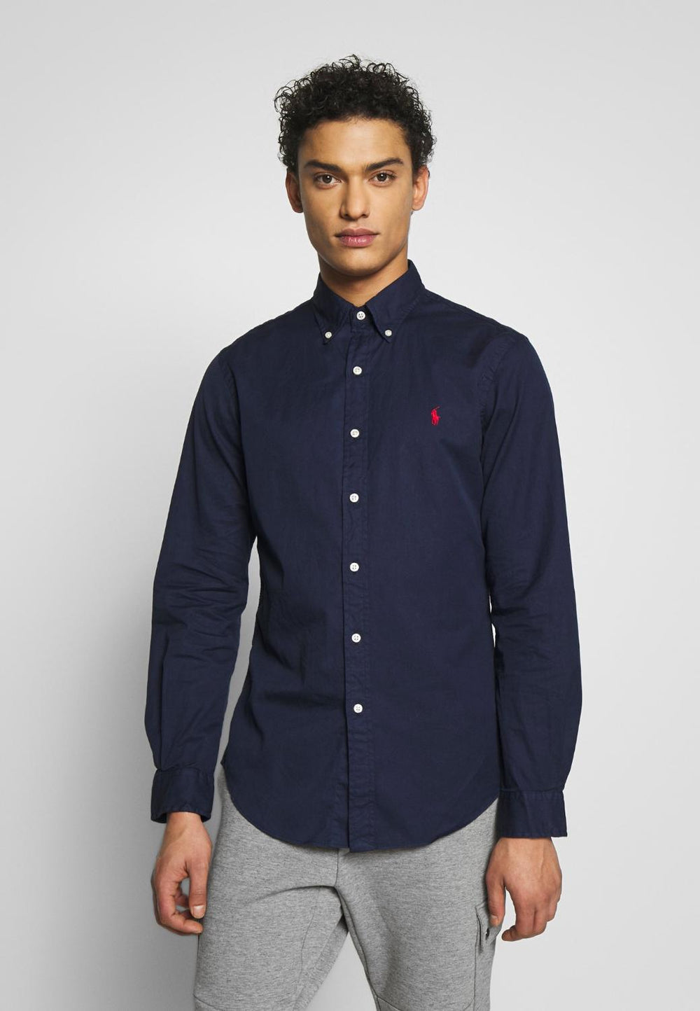 Ralph Lauren Oxford Slim Fit-100% katoen-HEREN SHIRTS-Blauw