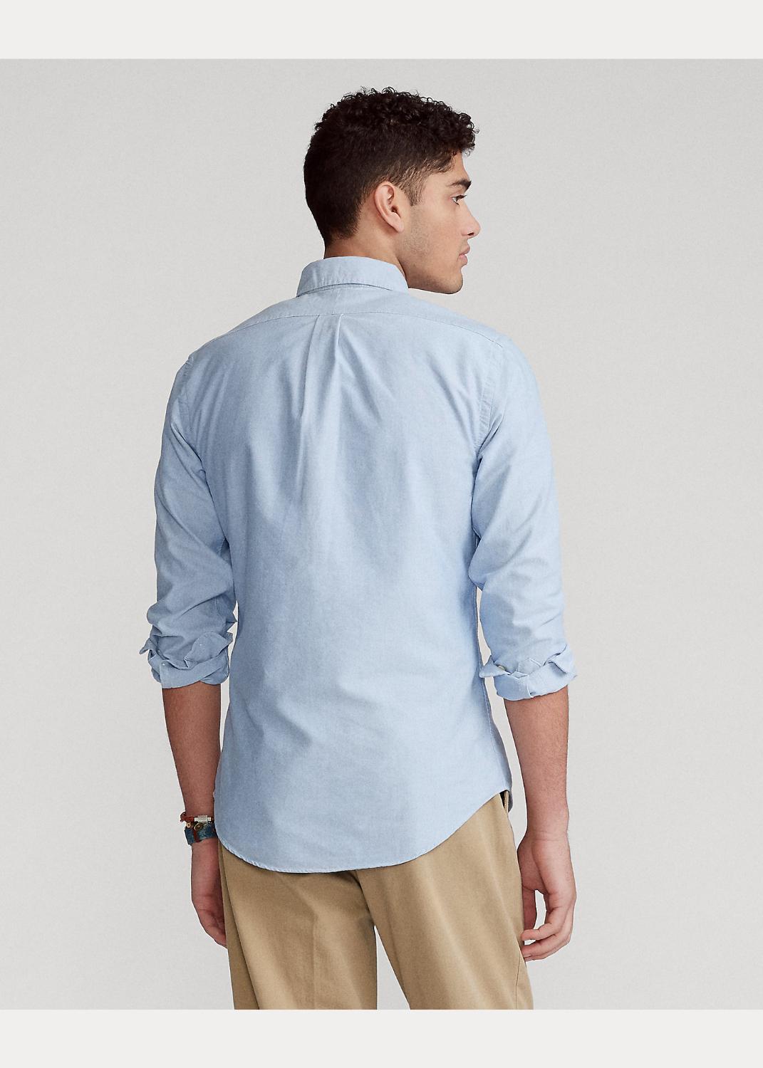 Ralph Lauren Oxford Slim Fit-100% katoen-HEREN SHIRTS-Blauw