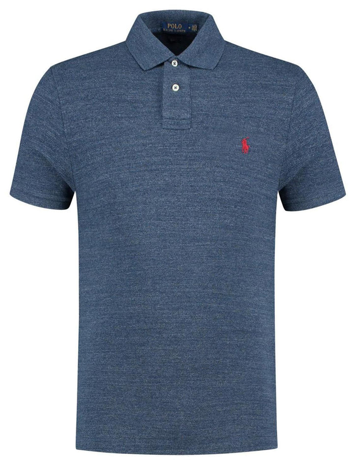 Ralph Lauren polo slim fit-100% katoen-HEREN POLO'S & T-SHIRTS-Blauw