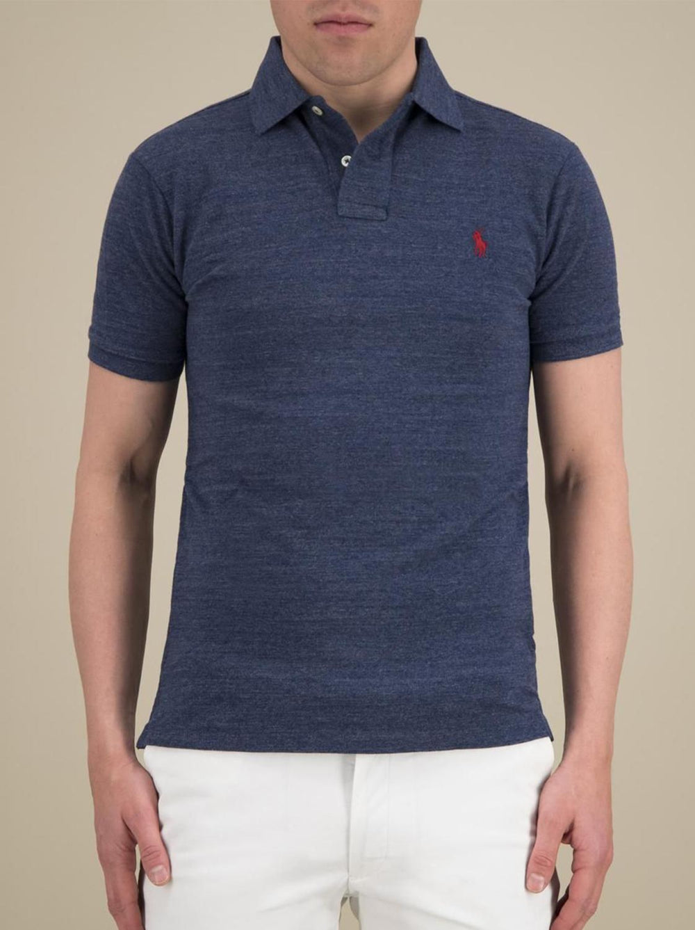 Ralph Lauren polo slim fit-100% katoen-HEREN POLO'S & T-SHIRTS-Blauw