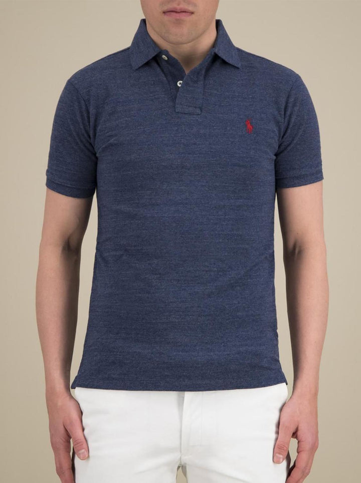 Ralph Lauren polo slim fit-100% katoen-HEREN POLO'S & T-SHIRTS-Blauw