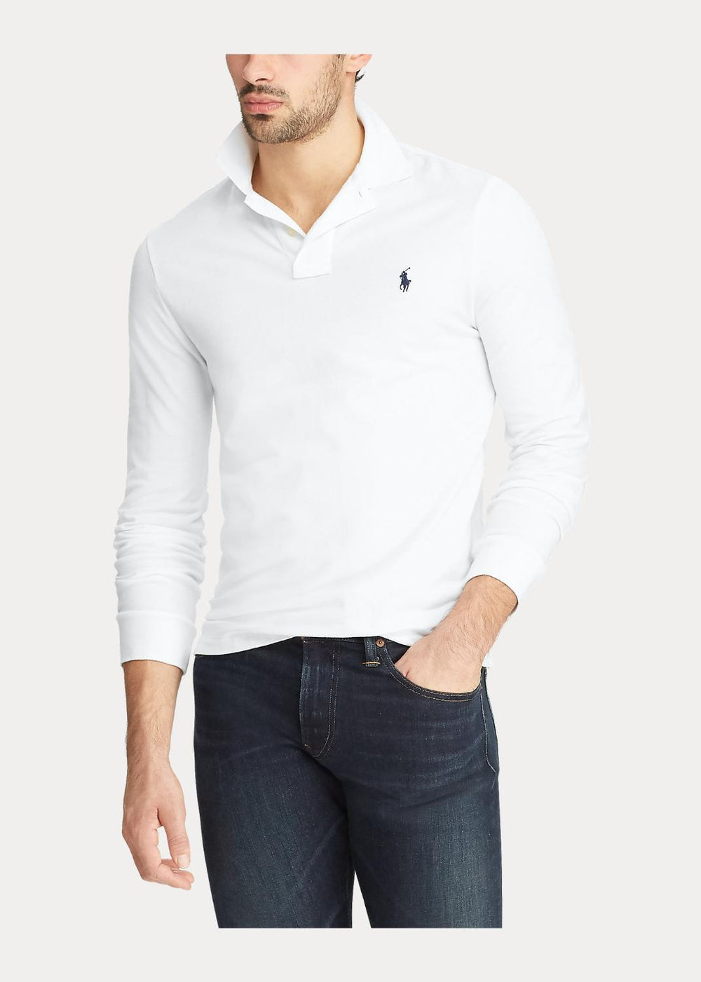 Ralph Lauren polo slim fit-100% katoen-HEREN POLO'S & T-SHIRTS-Wit