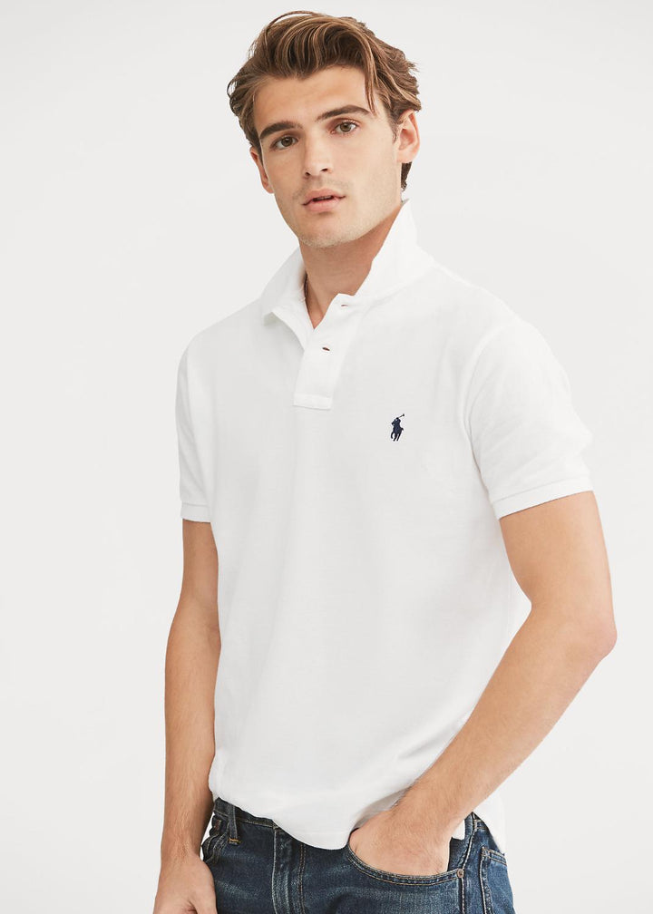 Ralph Lauren polo slim fit-100% katoen-HEREN POLO'S & T-SHIRTS-Wit
