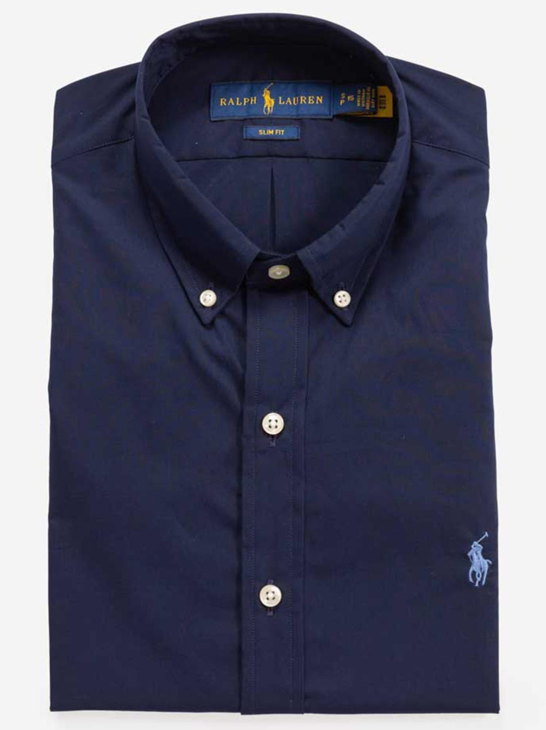 Ralph Lauren Stretch Poplin SF-91% katoen, 9% elasthaan-HEREN SHIRTS-Blauw
